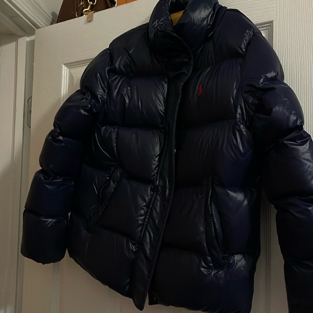 Navy Blue Girls polo puffer